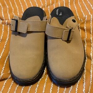 Dr. Martens Woman’s Tan Suede Slip-On Myles